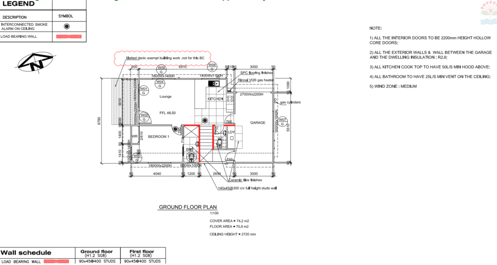 Approved ground floor plan drawing