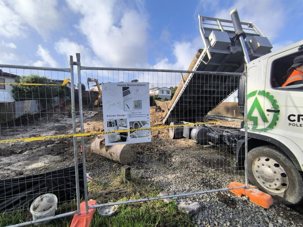 Truck and earthworks on a building site