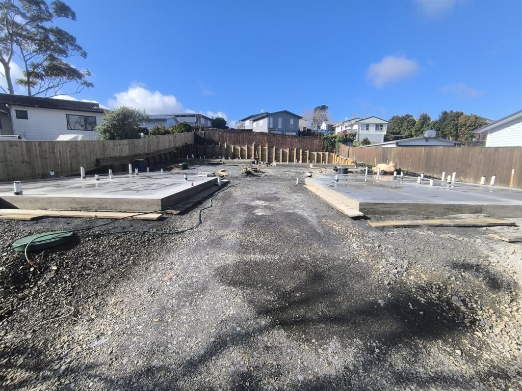 Finished concrete foundation slab