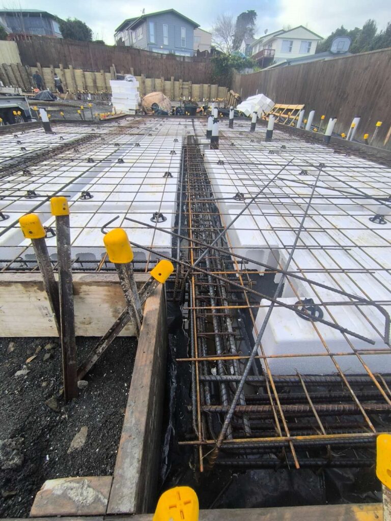 Foundation rebar and formwork