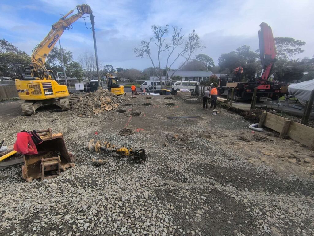 Foundation site prepared for pour