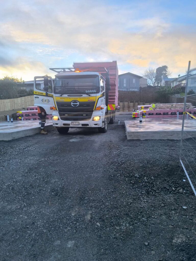 Framing materials delivered to site